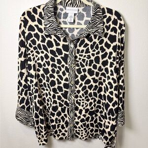 Alfred Dunner Zebra and Leopard Print Blouse